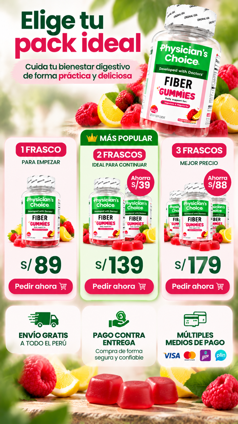GOMITAS DE FIBRA -PHYSICIAN´S CHOICE